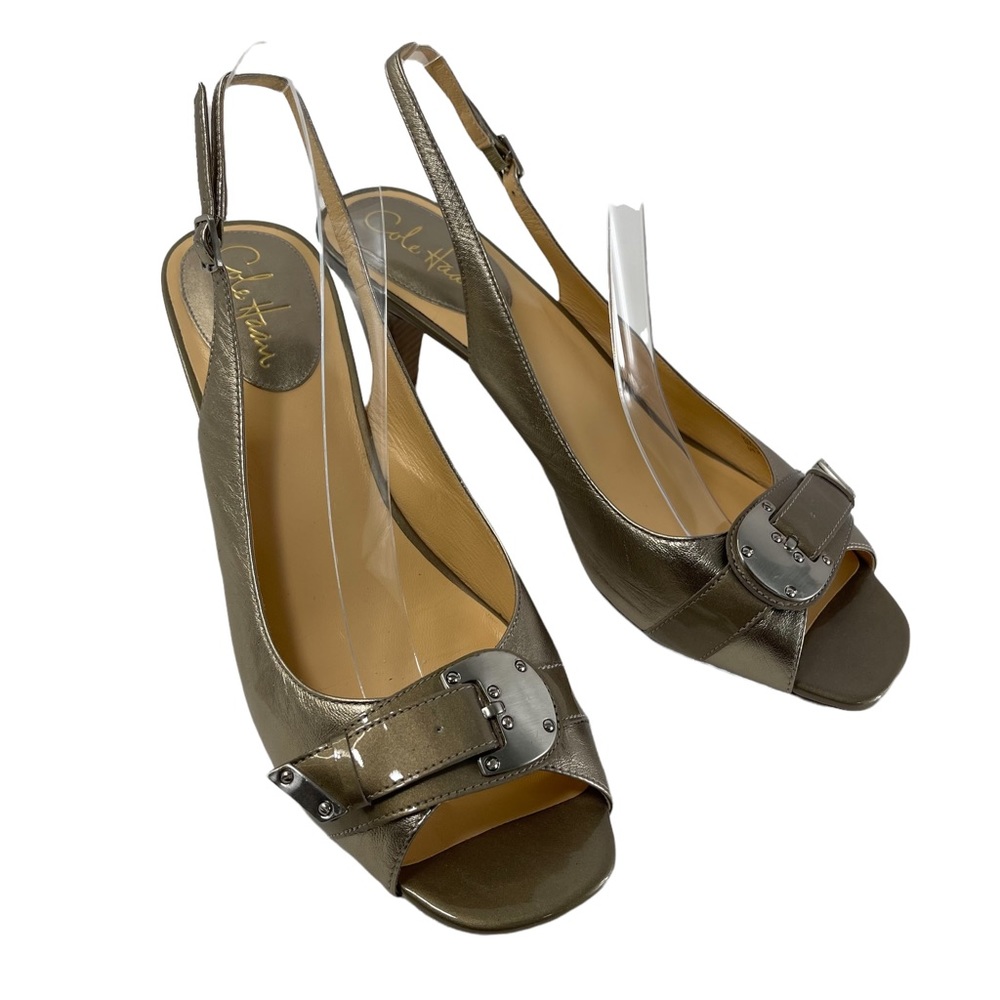 Cole Haan‎ Women’s Leather Buckle Slingback Heels Size 10.5B